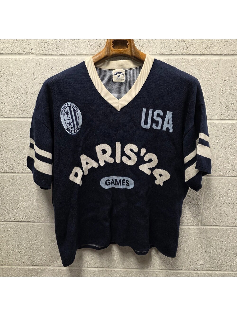 Alex Cooper Unwell Call Her Daddy Paris 2024 25x27 blue short sleeve sweater M